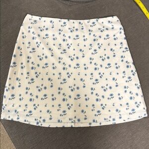 Princess Polly Floral White and Blue Skirt